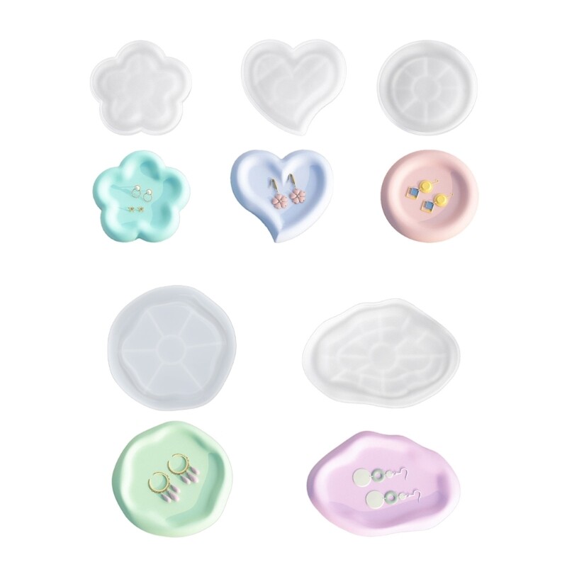 Storage Tray Mold Epoxy Resin Molds Flower Shaped Coaster Mold Silicone Material