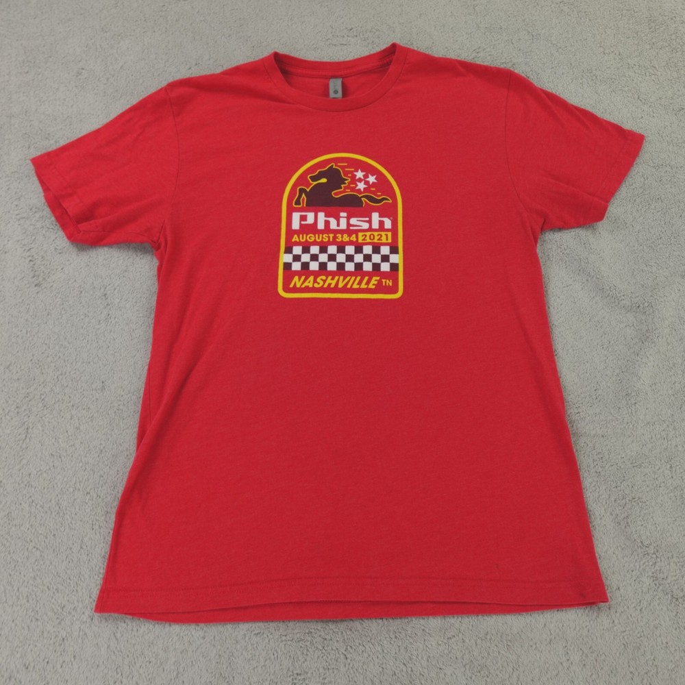 Phish T Shirt Adult Large Red Nashville 2021 Horse Race Graphic
