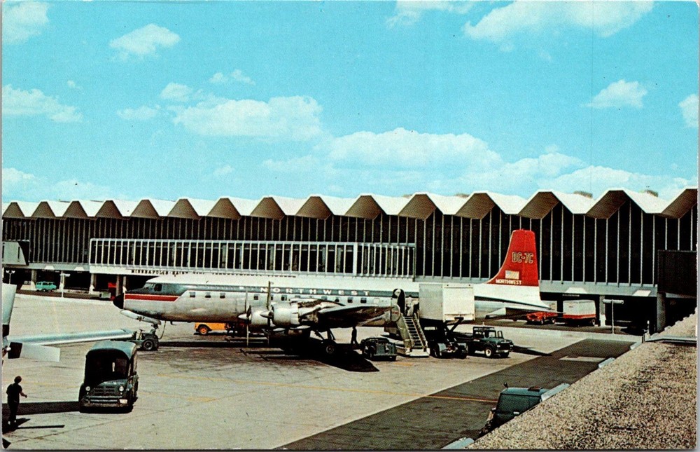Dr Jim Stamps Postcard Minneapolis Saint Paul International Airport Unposted