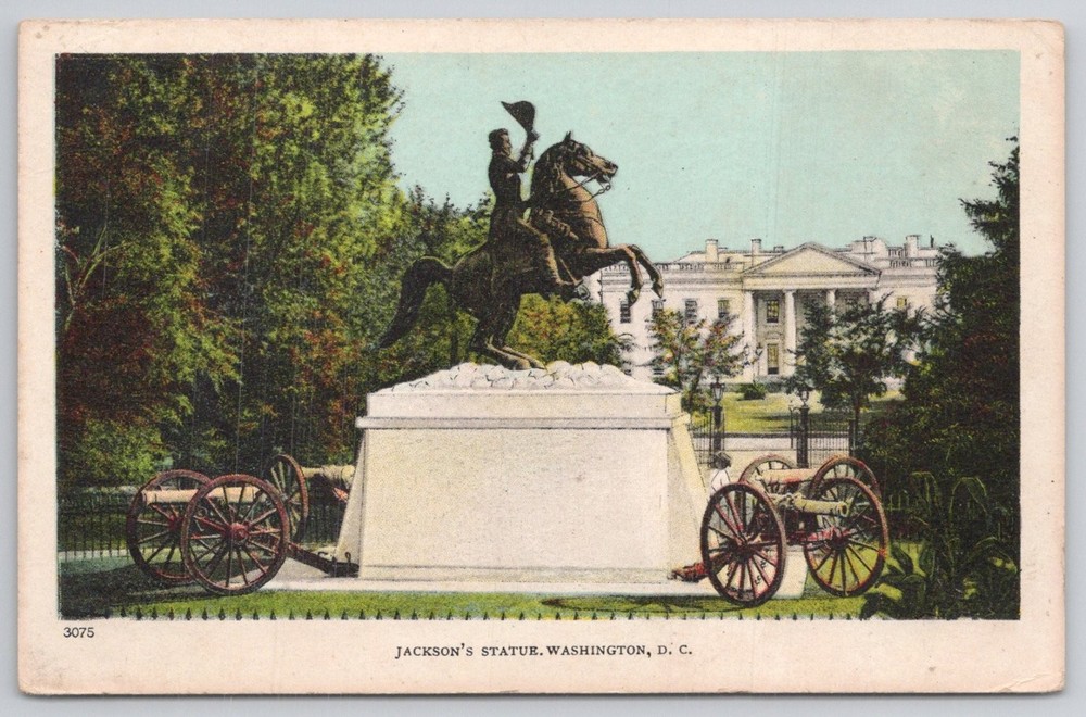 Jackson's Statue White House Washington DC Divided Back Postcard Ullman Mfg