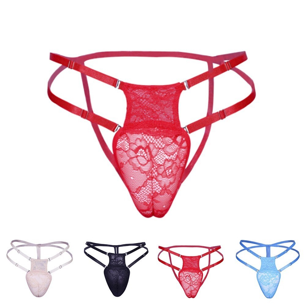 Thong Underclothes Buttocks Hollow Hiding Gaff Thong Men G-String Open Butt