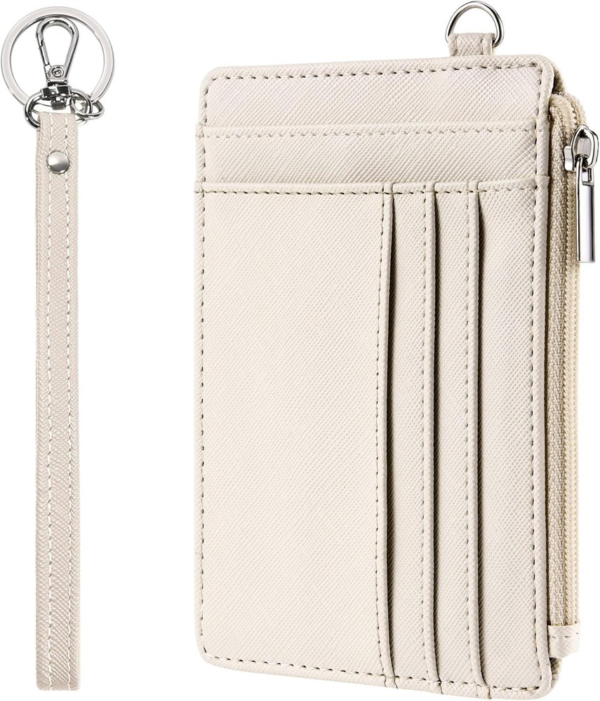small wallet for women slim wristlet rfid credit card holder keychain