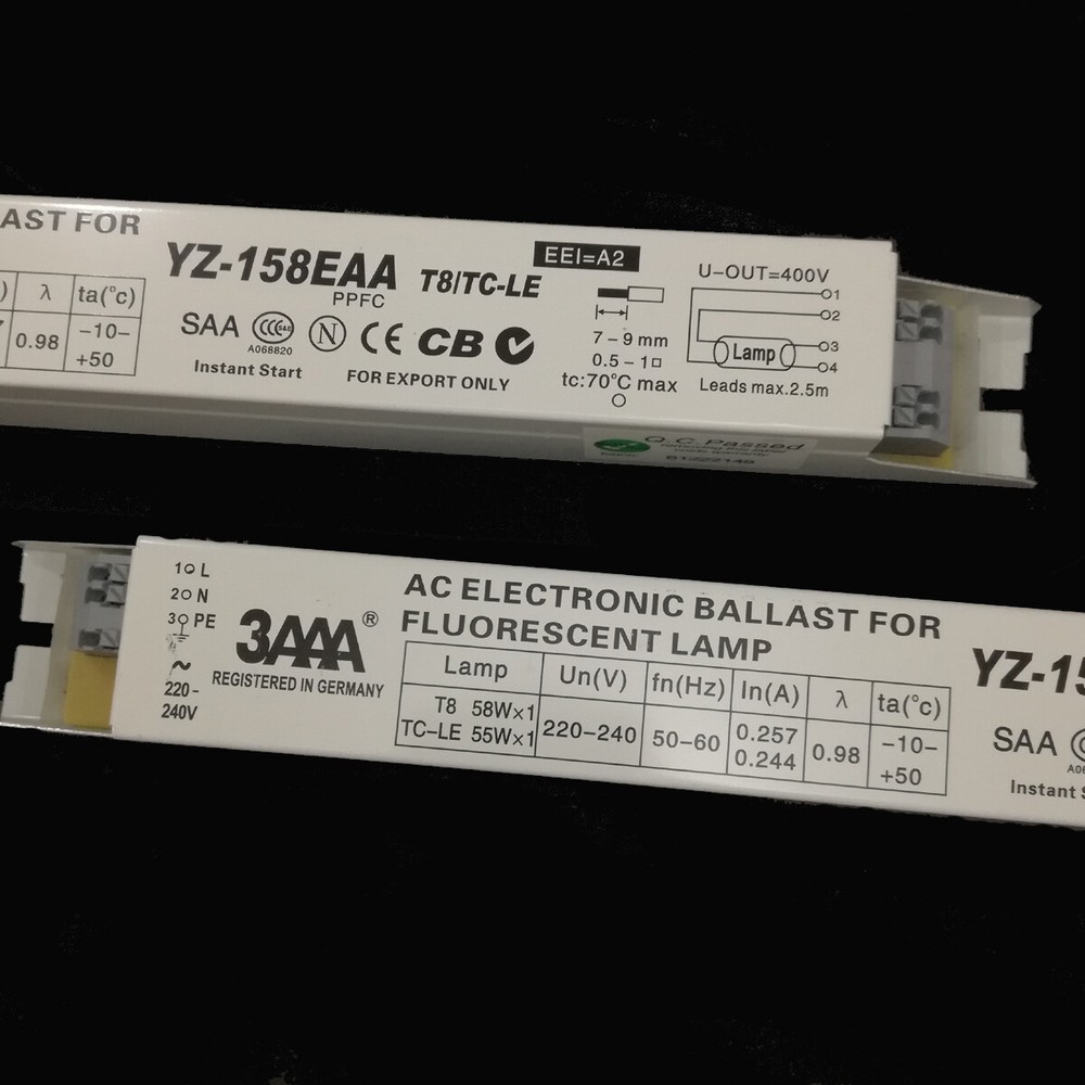 3AAA YZ-158EAA 220V T8 58WX1 TC-LE 55WX1 AC Fluorescent Lamp Electronic Ballasts