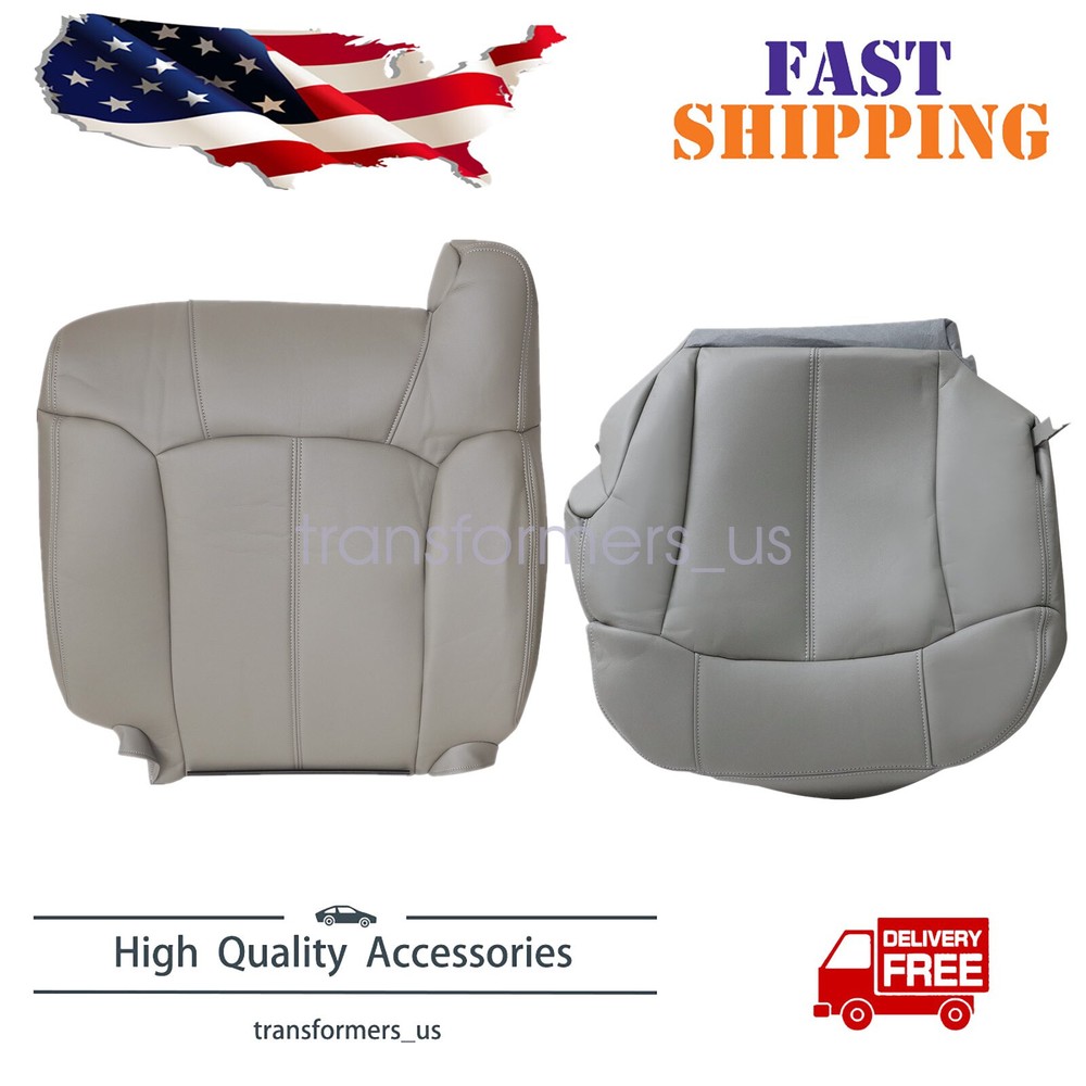 Fit For 1999-2002 Chevy Silverado Tahoe Driver Bottom & Top Leather Seat Cover