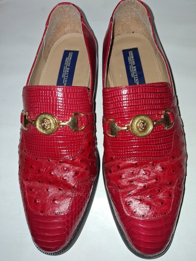 Giorgio Brutini Red Genuine Snakeskin Men's Dress Shoes Sz 10 1/2 M
