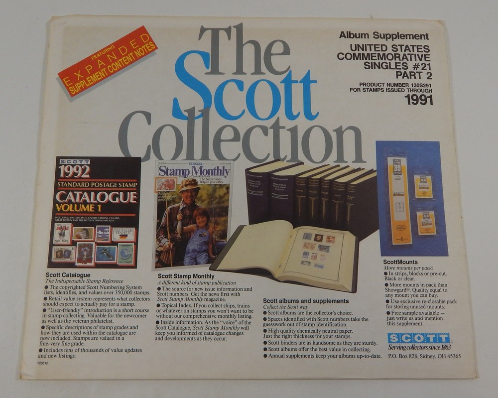 Scott Company US Commemorative Singles #22 130S291 1991 Sealed Stamp Album Pages