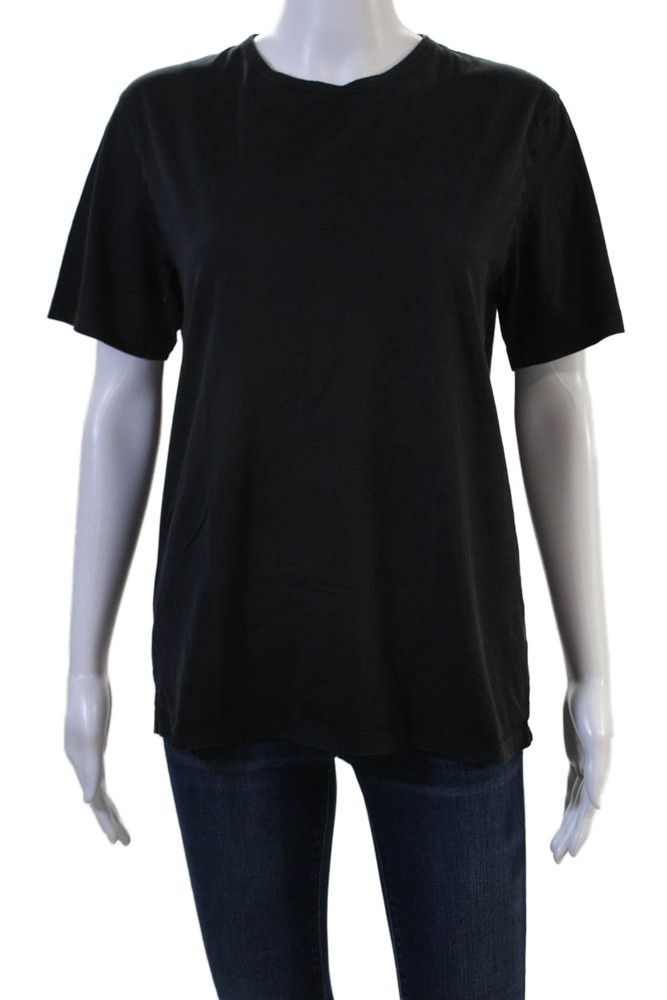 Theory Women Basic Black Cotton Blend Crew Neck Short Sleeve T-Shirt Size SFree Shipping in US $100+ Orders | $6.95 Orders Below