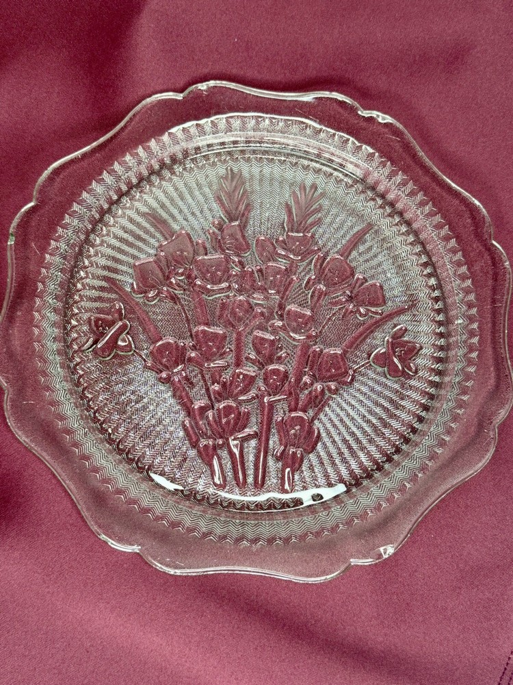 Vintage Jeannette Glass Iris Herringbone 12