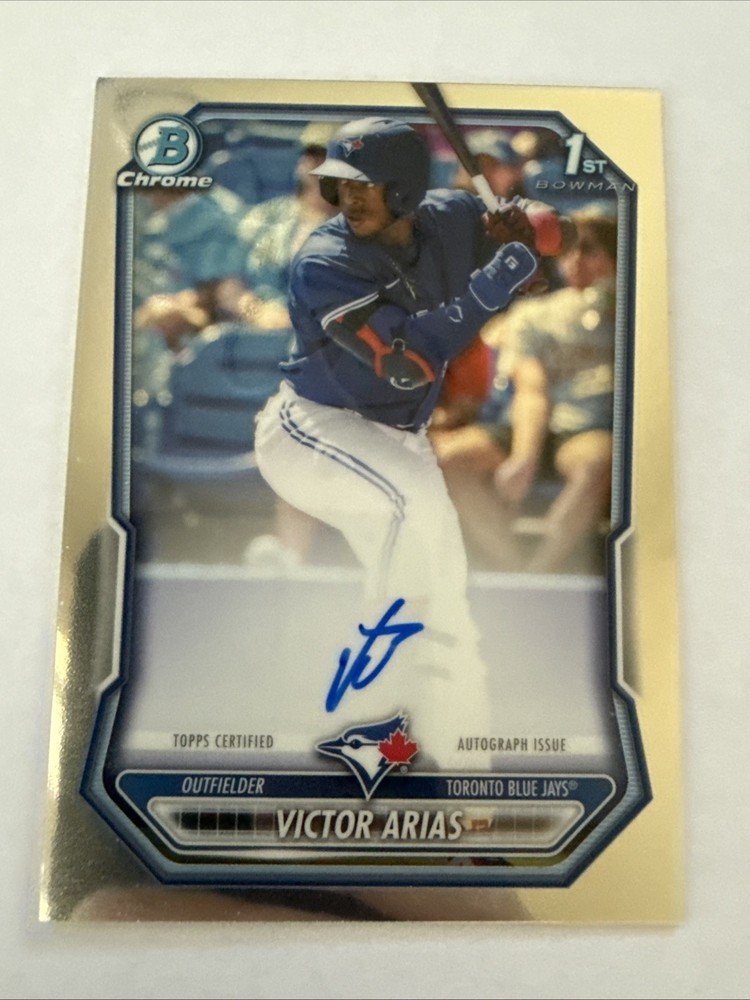 Victor Arias 2026 Bowman Chrome Prospects 1st On Card Auto Sp #CPA-VA Blue Jays