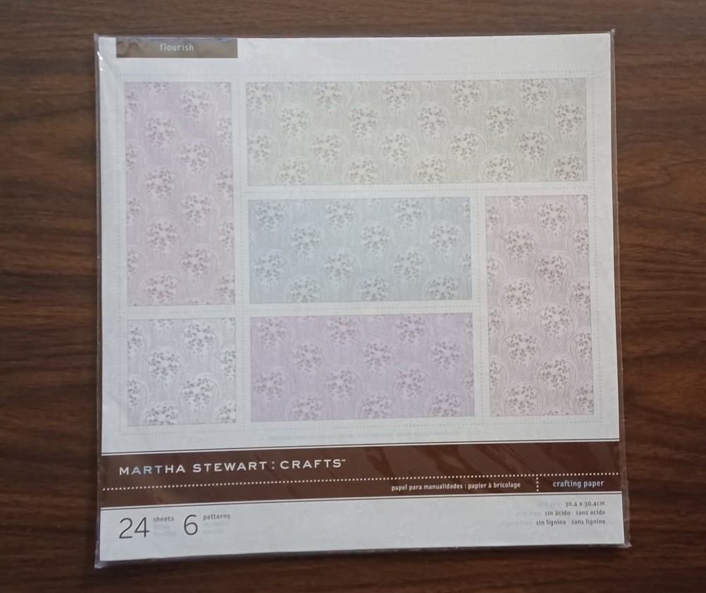 Martha Stewart 12x12 Flourish Crafting Paper 24 Acid Free Sheets - Scrapbook-image