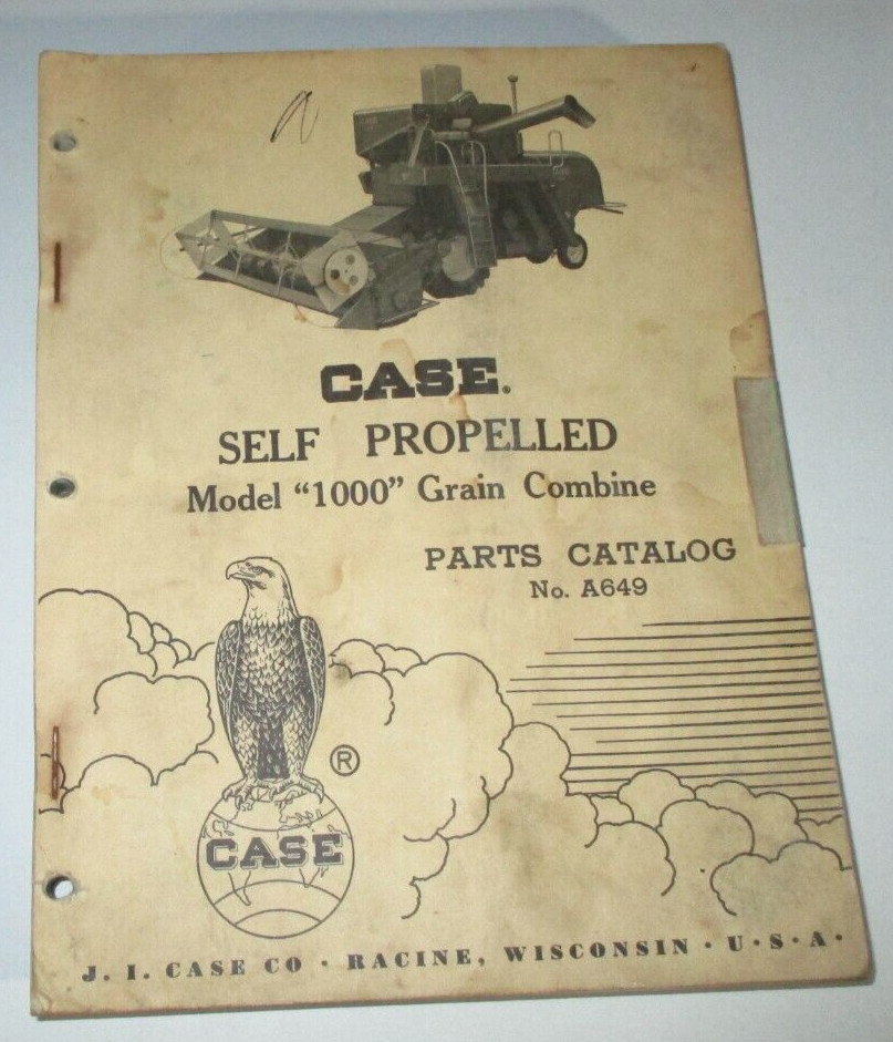 Case 1000 Self Propelled Grain Combine Parts Catalog Manual Book 1962 A649