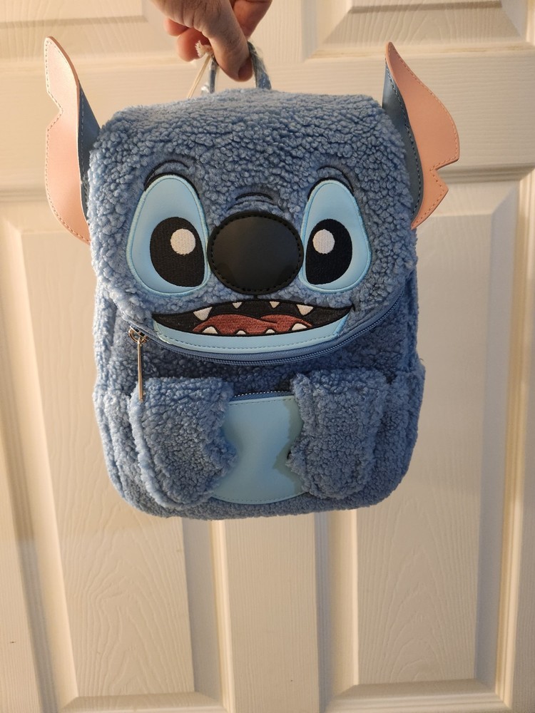 Loungefly Disney Stitch Plush Sherpa Mini Backpack