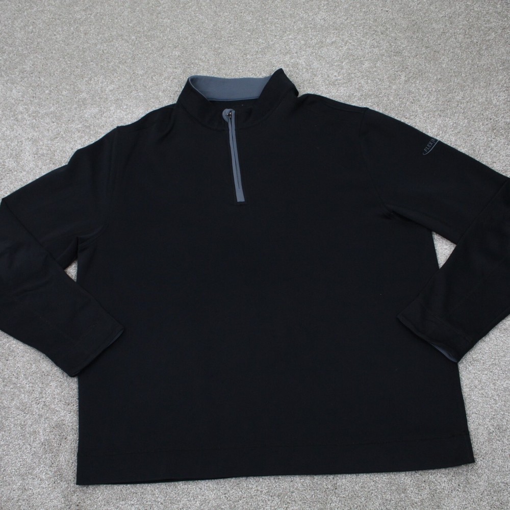 Chase 54 Sweatshirt Mens 2XL XXL Black 1/4 Zip Poly Stretch L/S Golf Pullover