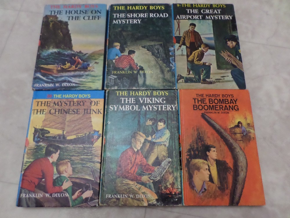 Lot of 6 VTG The Hardy Boys Series Books 1960s Blue Matte 2 6 9 39 42 49