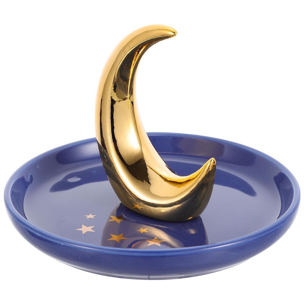 Ceramic Moon Jewelry Tray – Stackable Necklace Organizer in Multiple Colors