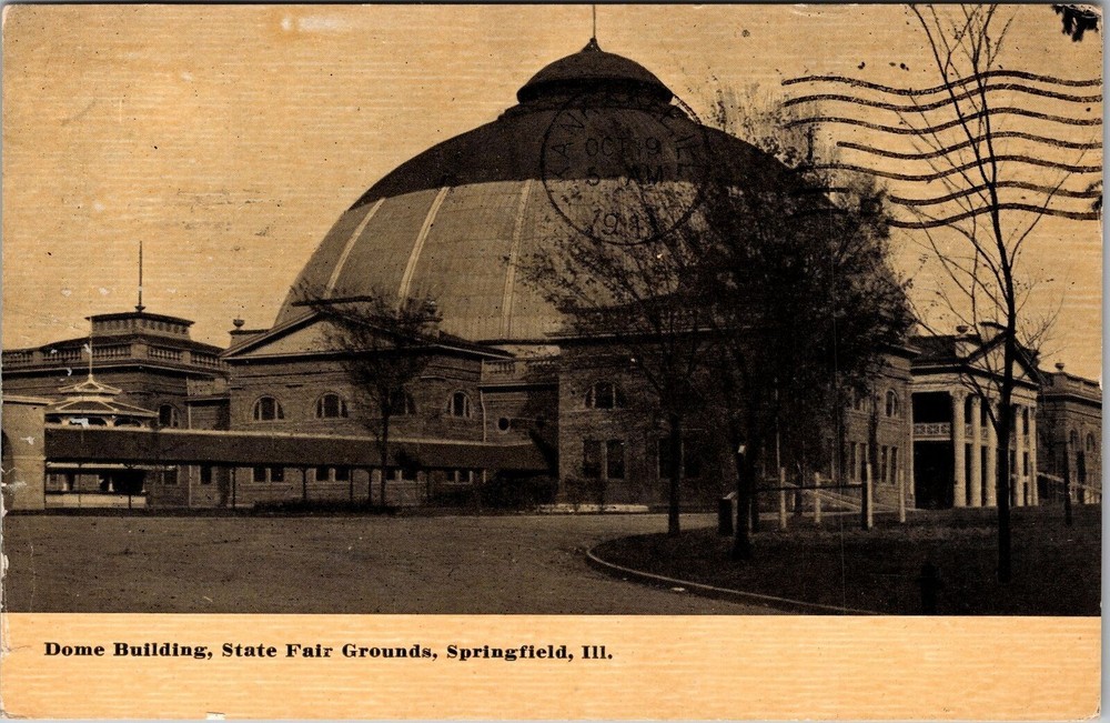Springfield IL-Illinois, Dome Building, State Fair Grounds, Vintage Postcard