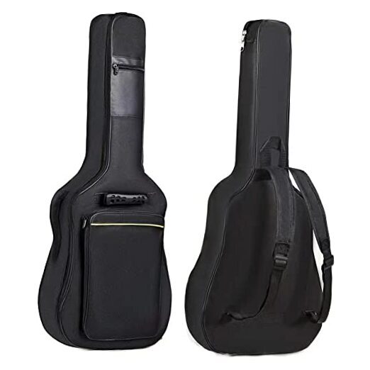 38 39 Inch Black Guitar Carrying Bag Waterproof Two Front Pockets 39 inch