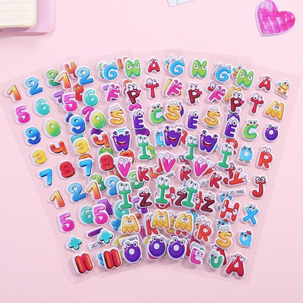 1sheet 3D Cartoon Kids Bubble Stickers Classic Toys Q7M2 ёθ ☆_ AU School P5L4