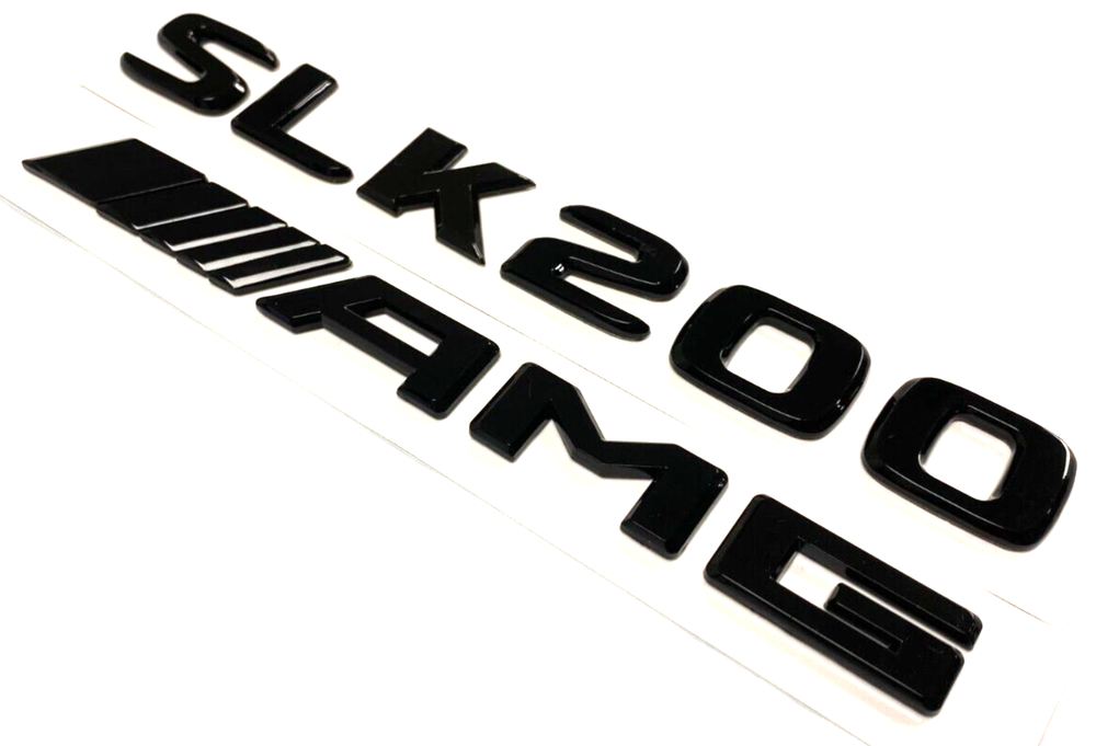 BLACK SLK200+AMG FOR MERCEDES REAR TRUNK EMBLEM BADGE NAMEPLATE DECAL NUMBERS