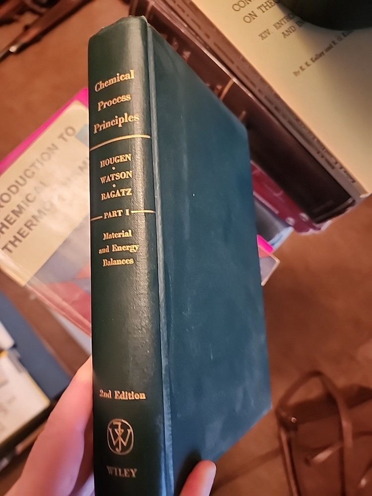 Chemical Process Principles Part 1  Hougen Watson Ragatz 2nd Edition 1954