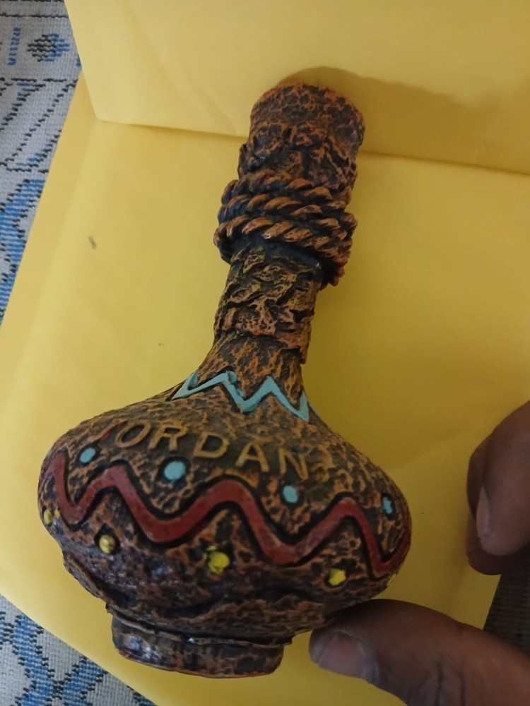 Unique Vintage Jordanian Souvenir Hand-Painted Decorative Vase