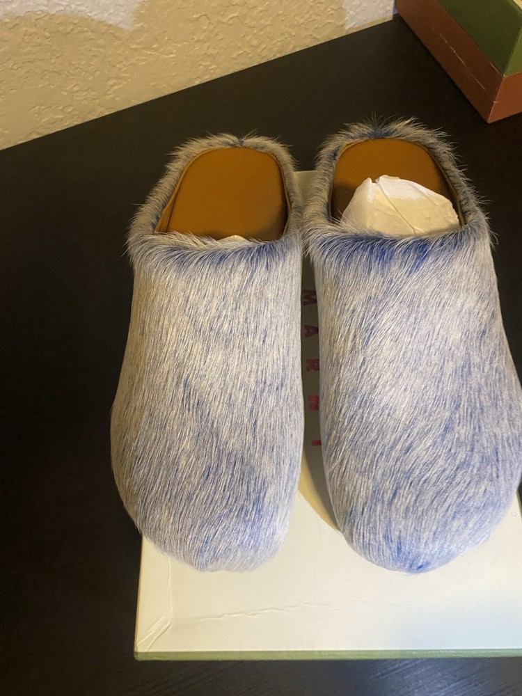 Marni Mules Fur Slides Size 44