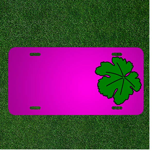 Create a Custom Car License Plate with Names and Grapevine Vine Leaves Design