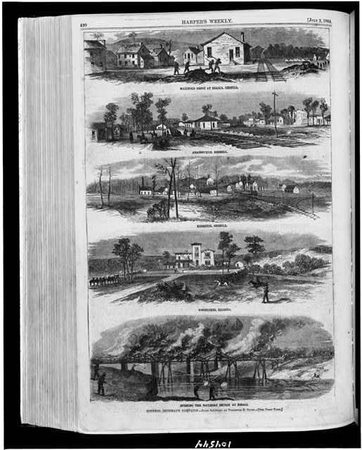 Sherman Campaign Resaca Adairsville Kingston Woodlands GA 1864 Harper's Weekly