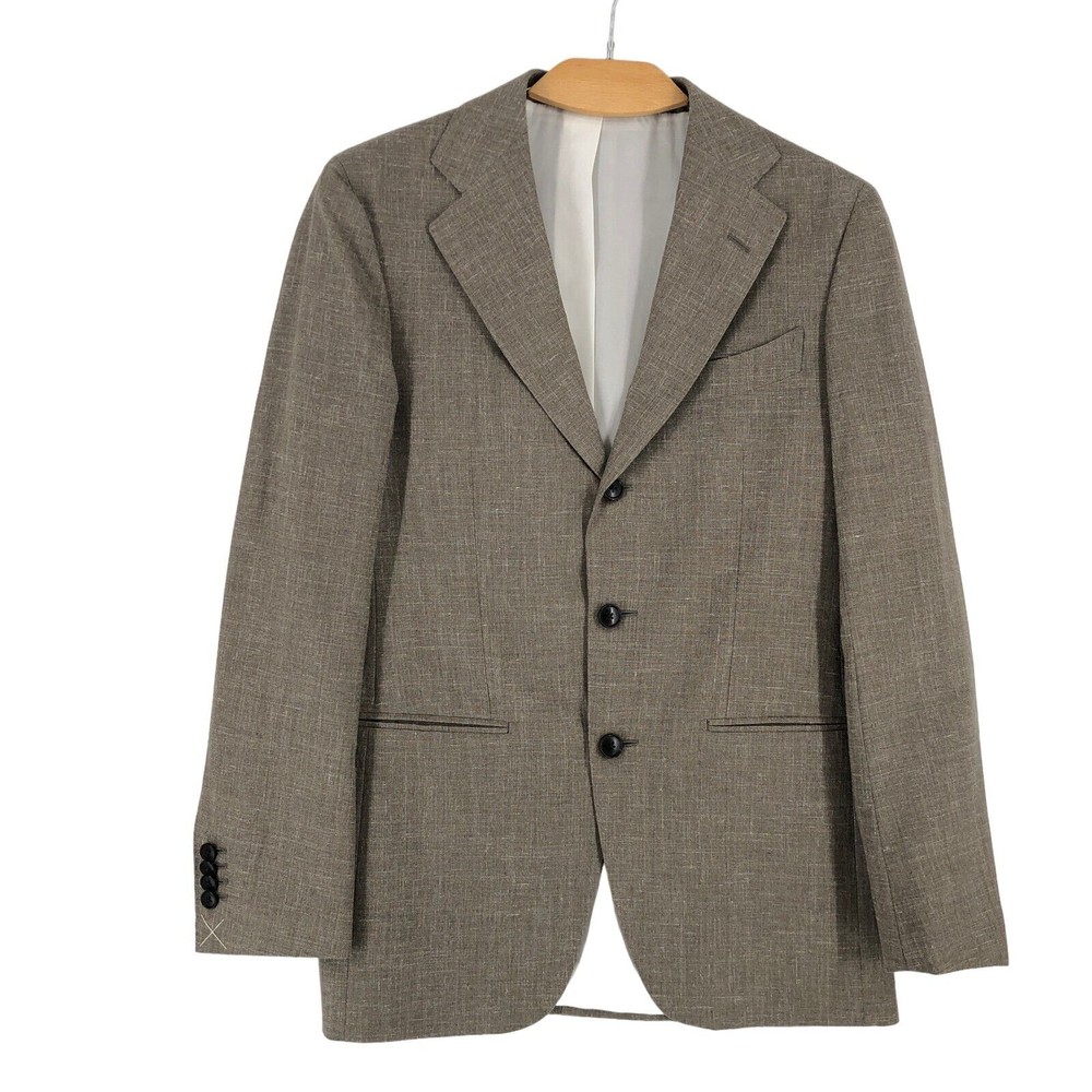 SUITSUPPLY Havana Jetted Wool Silk Linen Blazer Jacket Size EU:46 UK:36; US:36S