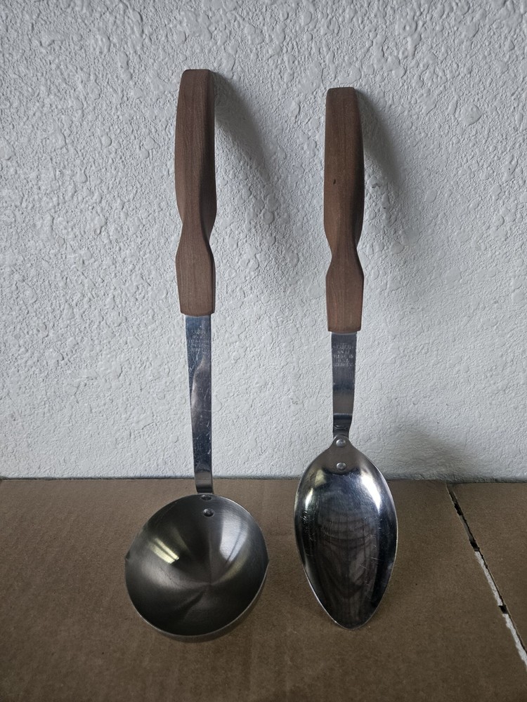 Vintage Cutco Wooden Handle Ladle #15 And Spoon #12