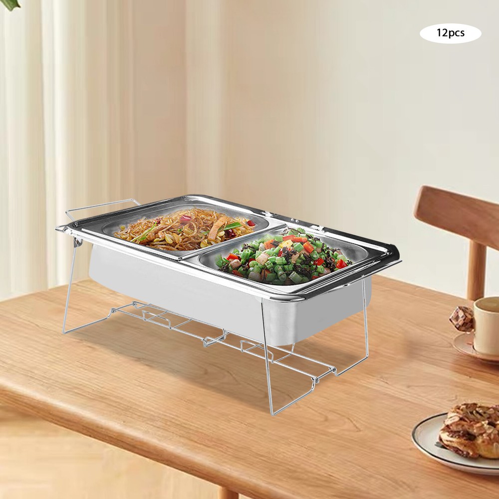 12pcs Foldable Chafing?Wire Racks Full Size Catering Buffet Stand Serving Tray
