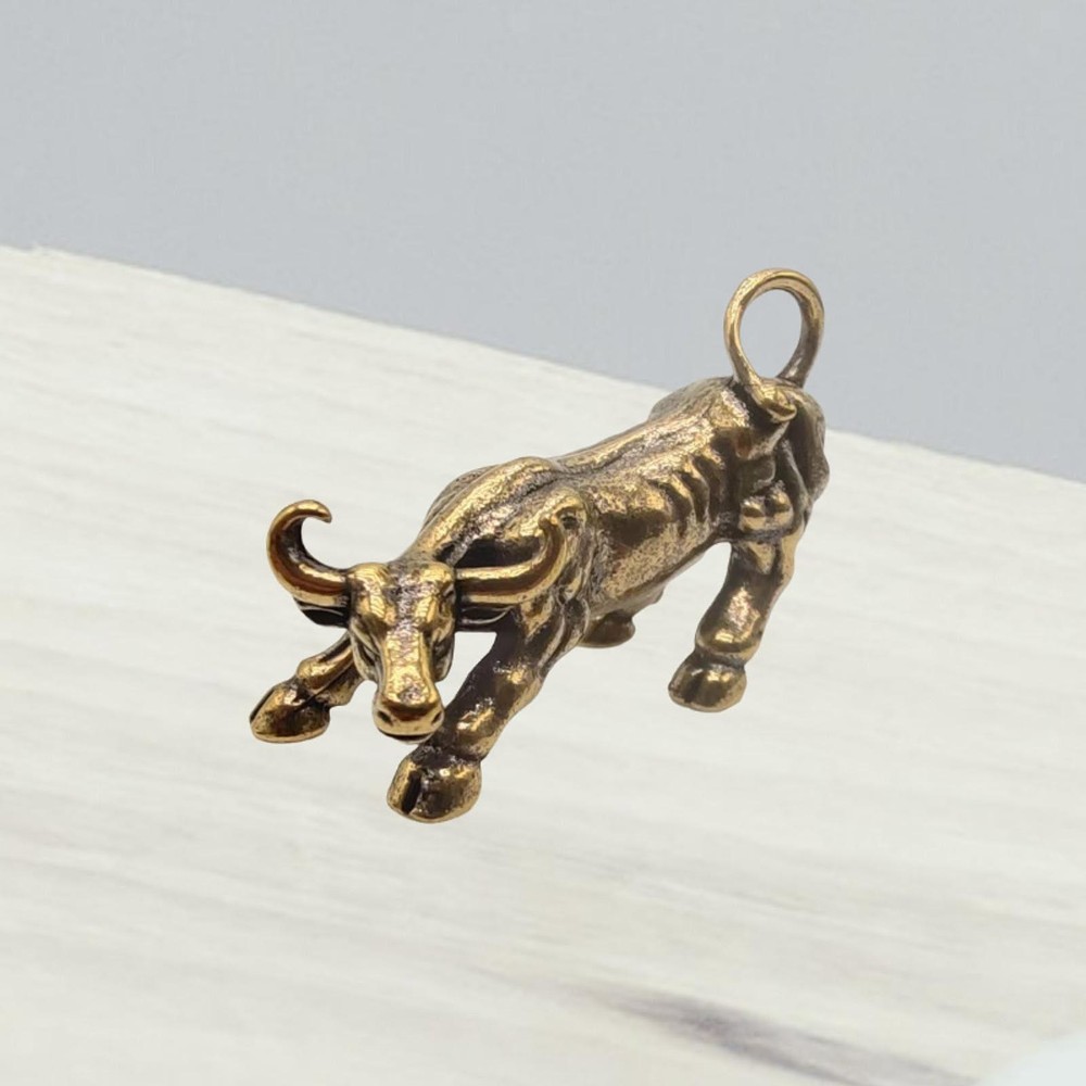Bull Brass Statue Animal Ornament Fashion Table Centerpiece Decorative Tea Pet