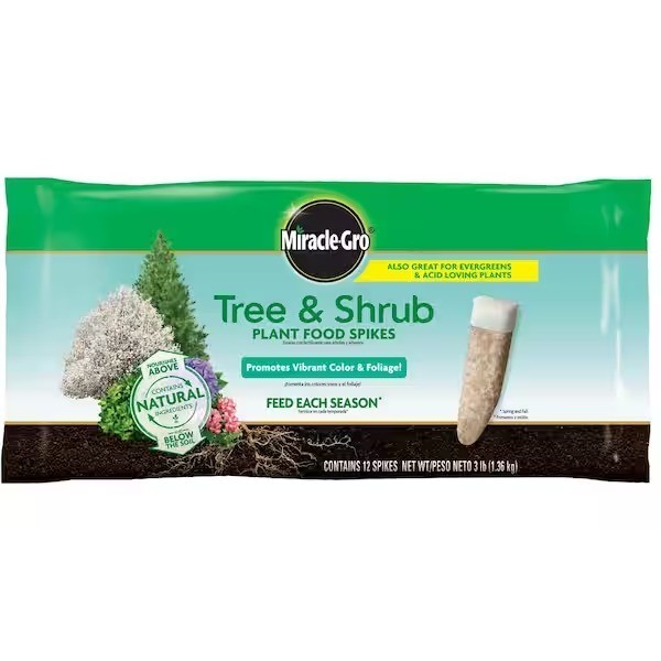 Miracle-Gro Tree & Shrub Plant Food Spikes 3 lb 12 Spikes Dry Fertilizer