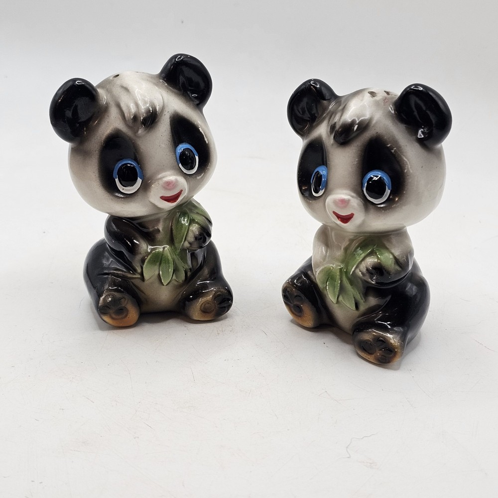 Anthropomorphic Panda Bears Salt And Pepper Shakers Vintage Japan