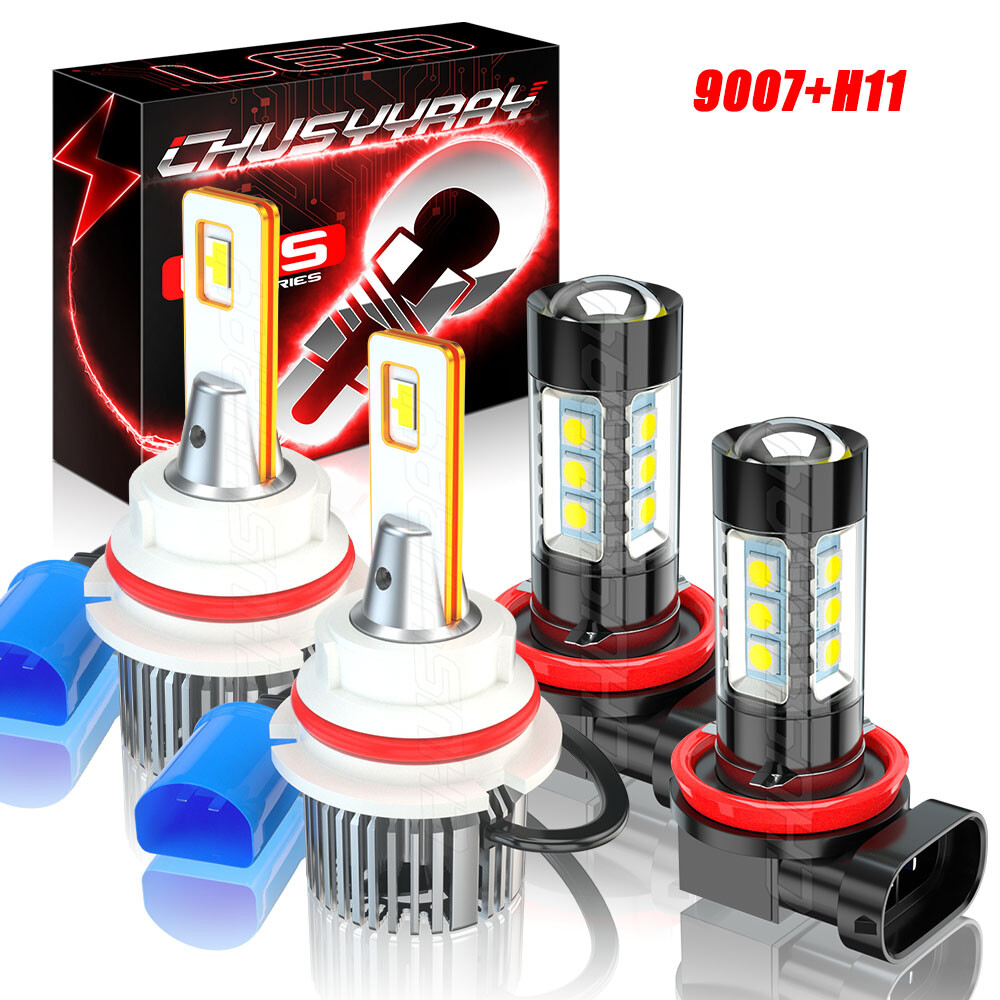 2005-2015 Nissan Xterra LED Headlight & Fog Light Bulbs 9007 H11 High Low Beam