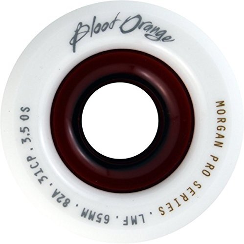 Blood Orange Morgan 65mm 82a White/Red Skateboard Wheels (Set of 4)