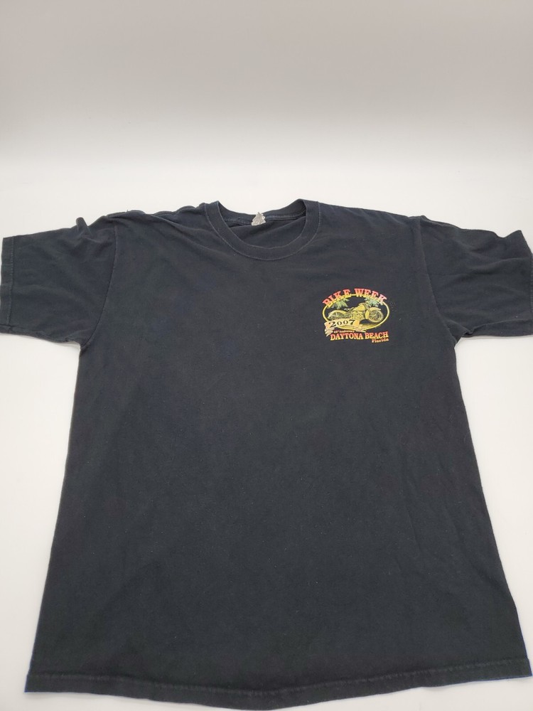Daytona Beach 2007 Bike Week XL Black Mens Motorcycle Shirt..#42822