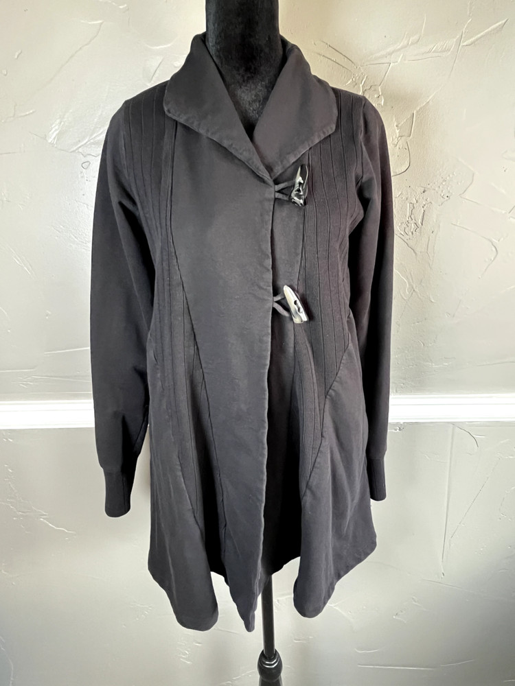 Lucky Brand Women's Size M Black Long Cotton Blazer Jacket Goth