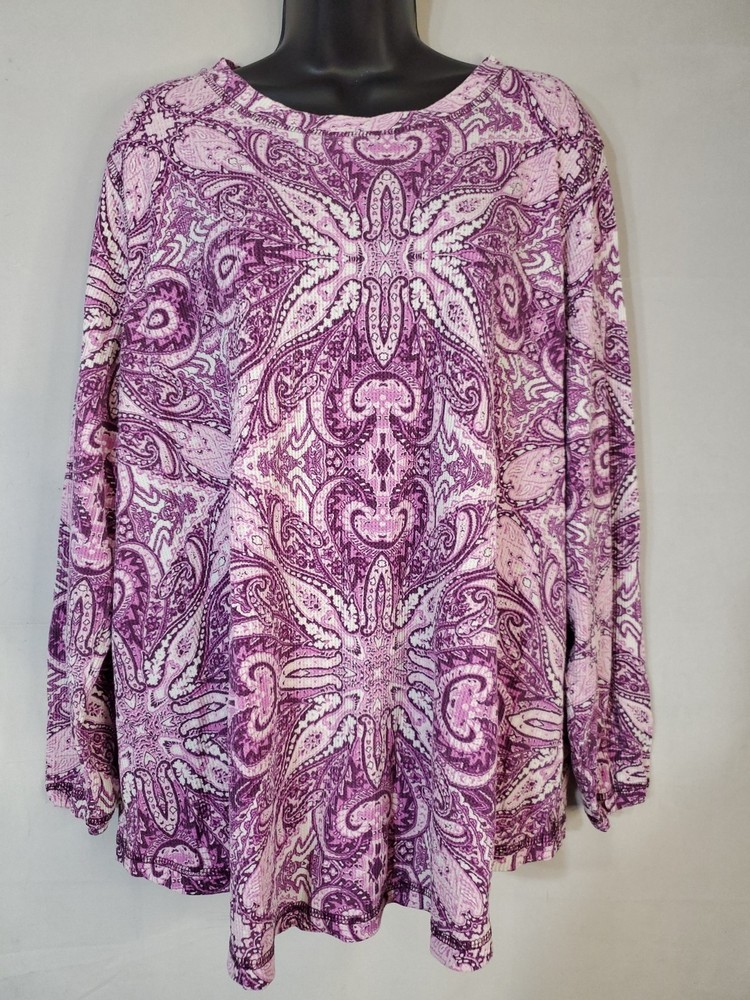 Roamans Blouse Women’s Size 22/24 Floral Long Sleeve