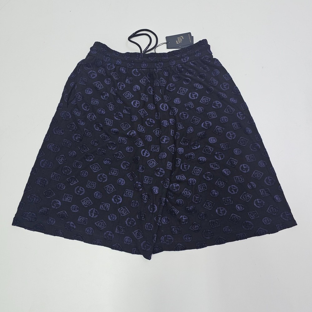 Giorgio Armani Cotton Bermuda Logo Shorts In Black 52 Bnwt