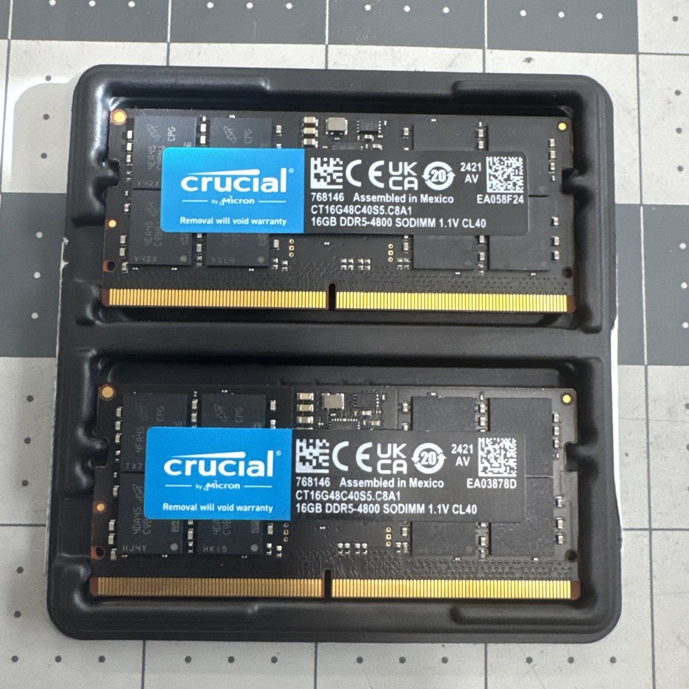 Crucial Micron 32GB DDR5 5600 SODIMM RAM (2x16GB) 1.1V