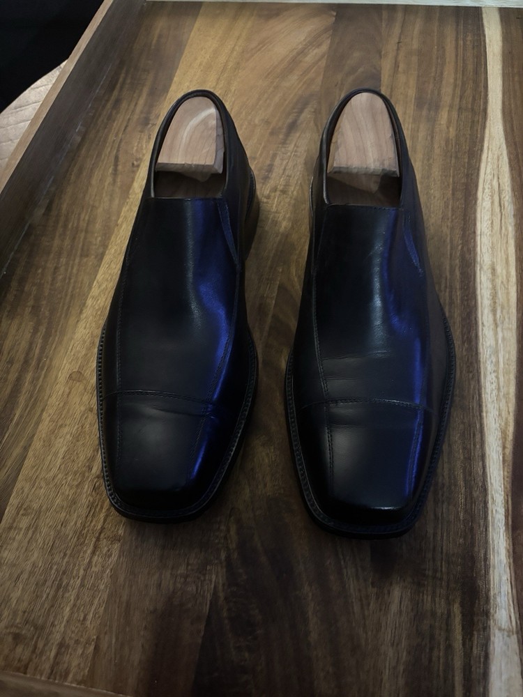 Johnston & Murphy Men’s Black Leather Slip-On Dress Shoes Size 12