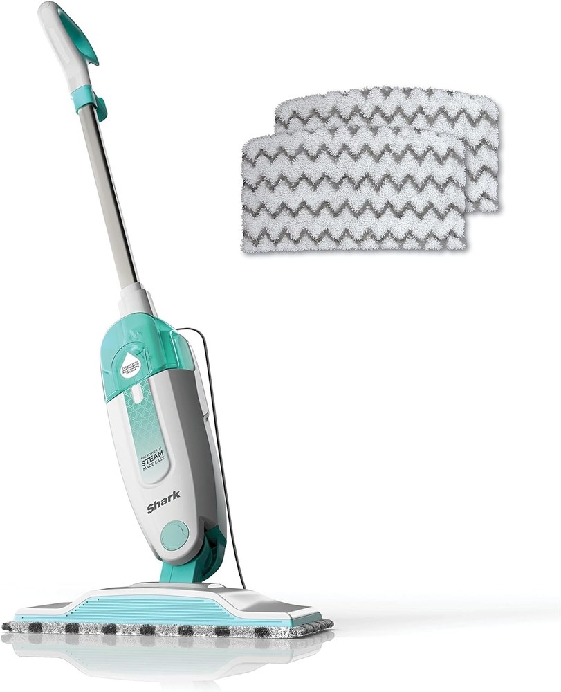 Steam Mop with 2 Machine Washable Dirt Grip Pads, Removable Water Tank