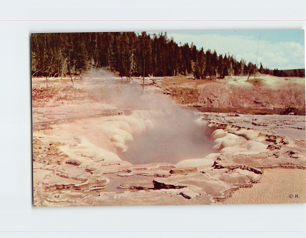 Postcard Oblong Geyser Crater Yellowstone National Park Wyoming USA