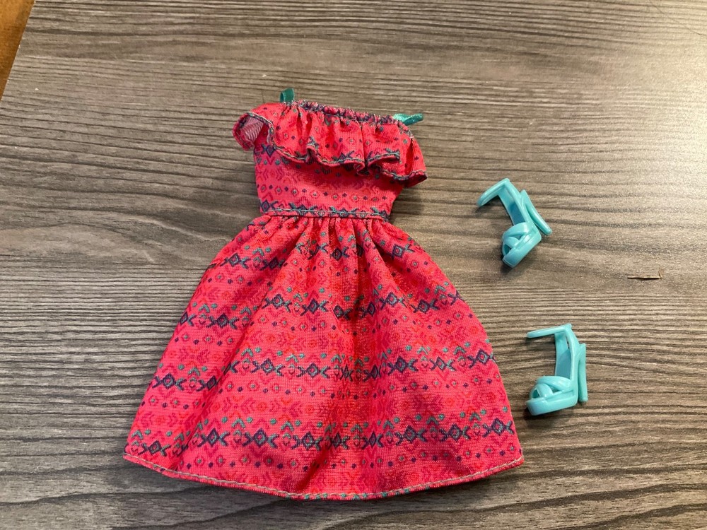 Mattel  Barbie Doll Clothes Multicolor Dress Shoes Outfit Lot # 2