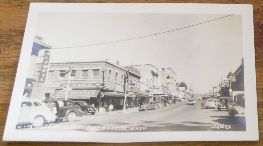 1950's Real Photo Postcard~Street Scene Port Angeles Washington RPPC T8