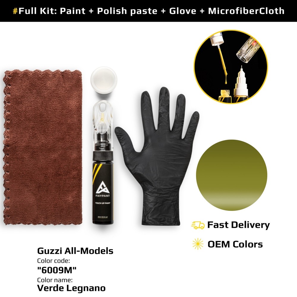 Touch up Paint for Guzzi Code: 6009M Verde Legnano Exact Color Match