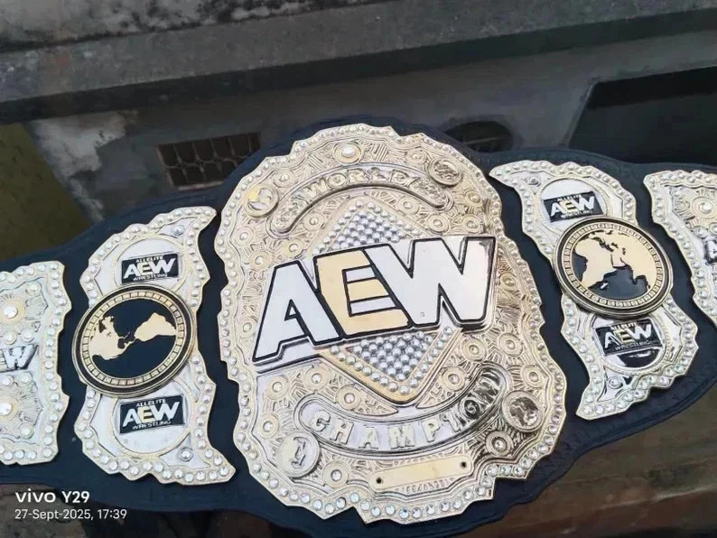 AEW World Heavyweight Wrestling Championship Title Replica Belt Dual Layer 2MM