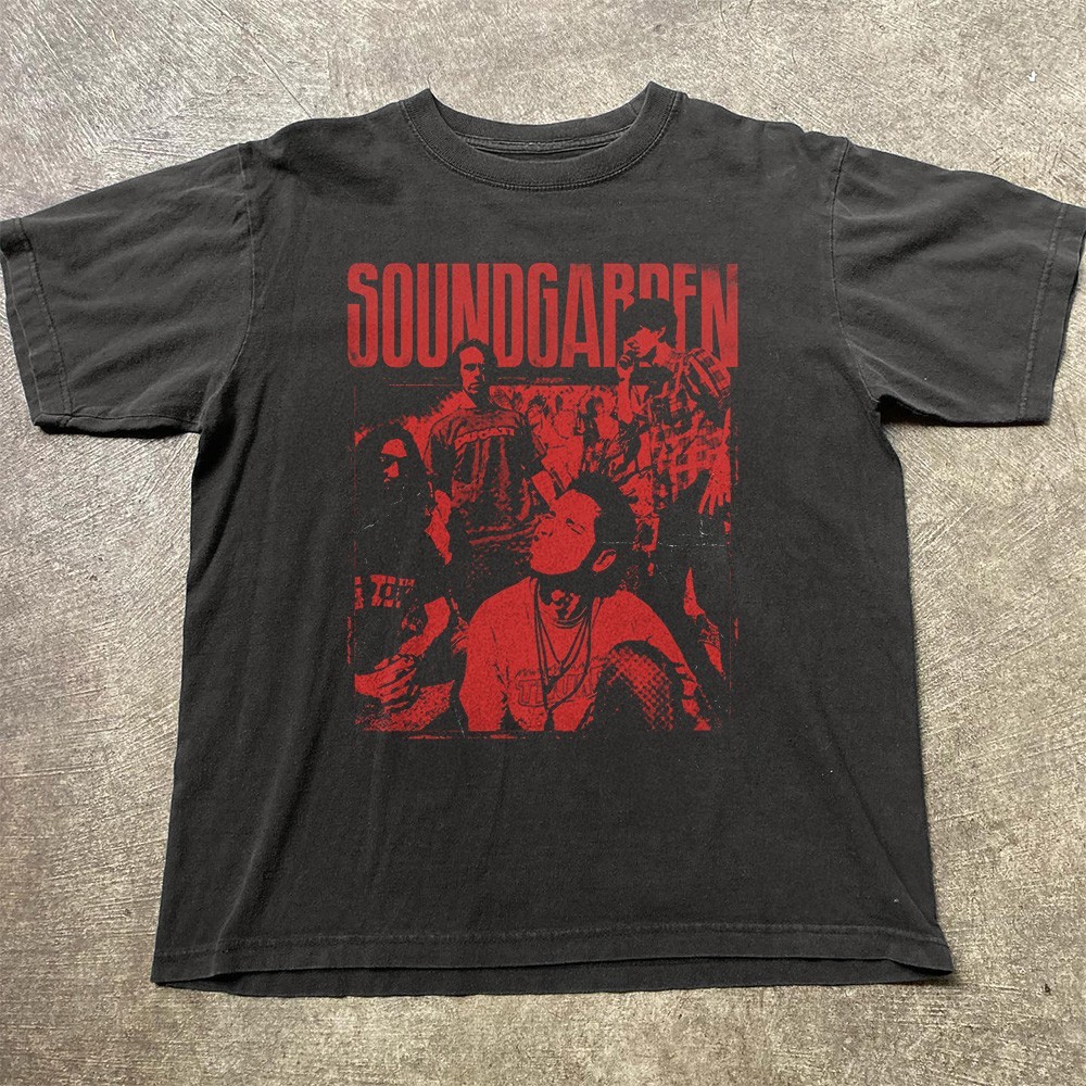 HOT! Soundgarden Rock Band Graphic Tee Retro Unisex Black T-shirt Size S-5XL