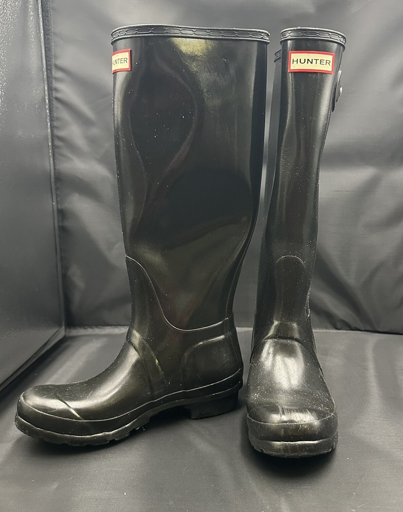 Hunter Original Tall Black Waterproof Rain Boots for Women - Size 5